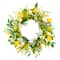 24'' Green and Yellow Tulip Floral Spring Wreath